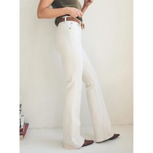 Abercrombie Fitch The Flare Ultra High Rise Cream Denim Jeans Size 30x10